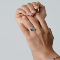 Gem Stone King Sterling Silver London Blue Topaz zaručni prsten za žene