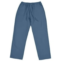 Muške ležerne pantalone za posteljinu elastične struine pantalone za crtanje Ljetnih casual jogger hlače
