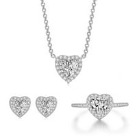 Minđuše za žene Dame Love Diamond Eternal Crystal Clavicle Privjesak za srčane privjesak dragulje Ogrlica
