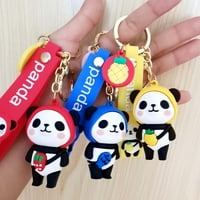Kripyery Slatka crtana crtana panda Privjesak za lutke PVC Key Ring Bag Decor Pribor za pribor za ključeve