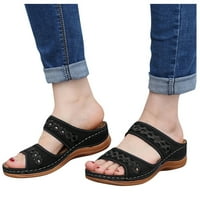 Ženske papuče cipele klinovi modni klizači kliznu na remen sandale Ljetne cipele za žene crna 9