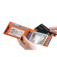 NIUER MENSE TORASE minimalistički tanki novčanik RFID blokiranje mini bifold radova MUTI-džepna koža