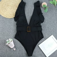 Ženski kupaći kostimi Tummy Control Plus size Copuit CoverUp Solid Boja seksi ruffled bez leđih prsa
