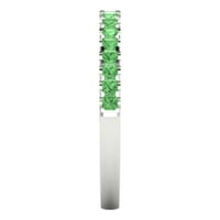 0. CT Sjajno princezoni rez simulirani zeleni dijamant 14k bijeli zlatni nosač za slaganje SZ 6.25