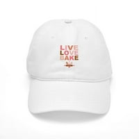 Cafepress - Live Love Bake kapa - tiskani podesivi bejzbol šešir