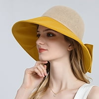 Guvpev Fashion Women Ponytail Air Top Bow Sklopivi šešir za sunčanje - žuta, jedna veličina