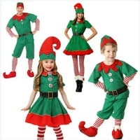 Božićni elf kostim djeca odrasli obitelj zeleni elf cosplay kostim