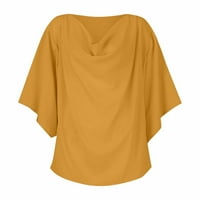 Plus veličine za žensku košulju od pune boje Ležerni V-izrez