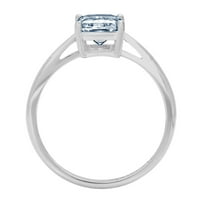 2. CT Sjajni smaragd Clear Simulirani dijamant 18k bijeli zlatni pasijans prsten SZ 5