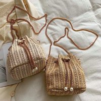 Dabuliu Crossbody Torba za ženska torba za kašiku slame sa lančanom stilskom tkanom plažnom torba Slatka
