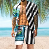 Sanbonepd Muška ljetna moda Leisure Hawaii Seaside Holiday Beach Digital 3D Tiskanje kratkih rukava