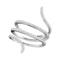 18k bijelo zlato okruglo Diamond Serpent Wrap band prsten CTTW