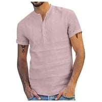 HHEI_K modna lično ličnost Muška pamučna posteljina slobodno vrijeme kratki rukav majica vrhunske bluze