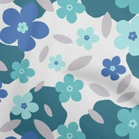 Onuone viskoza šifon tirkizna plava tkanina cvjetna šivaća materijal za ispis tkanina sa dvorištem