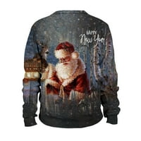 Hoodies za muškarce jesen jesen zima kišna jakna dukserica Božić Božićni džemper s V-izrezom Muški 3D