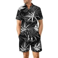 Muške košulje i šorc Beach Hawaiian Dugme s kratkim rukavima Down Podudarni set Tropical Hawaii Štampane