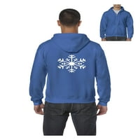 MMF - Muška dukserica pulover punog zip, do muškaraca veličine 5xl - Božićne snježne pahulje
