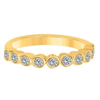 Mauli dragulji za žene za žene 0. Araziranje zaručnika za vjenčanje bezel 14K čvrsto žuto zlato