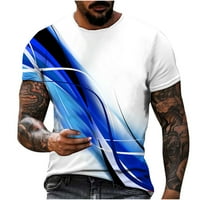 Velike i visoke muške majice kratki rukovi majice muškarci casual okrugli vrat 3D digitalni ispis pulover