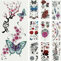 Kripyery modni leptir zmaj cvijeće tijelo umjetnosti privremena lažna naljepnica za tetovaže naljepnica