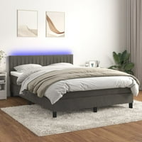 Springling krevet sa madracem i LED tamno sivom punom