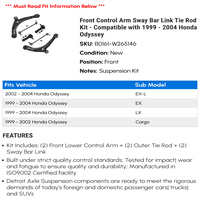 Prednja kontrolna ruka Sway Bar Link Tie Rod Kit - kompatibilan sa - Honda Odyssey 2003