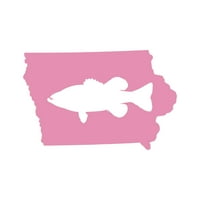 Iowa Bass naljepnica naljepnica Die Cut - samoljepljivi vinil - Otporan na vremenske prilike - izrađene u SAD - mnogo boja i veličina - Largemouth Sport Ribe u obliku stanja i veličina -
