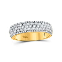 14kt Yellow Gold Womens Okrugli dijamantski fassion modni prsten CTTW