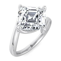 Marana - Moissite Asscher Cut Lab Diamond Twisted Band Solitaire zaručni prsten