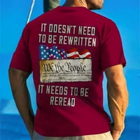 MENS Dnevne majice za nezavisnost, muške američke zastave Grafičke majice kratkih rukava američka patriotska vintage majica
