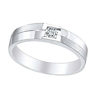 Okrugli bijeli prirodni dijamantski rubni zaručnički prsten 14K čvrsta bijela zlatna prstena veličine-8,5