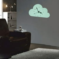 Wanwan Viseći sat osjetljivo uklonjivo crtić u obliku oblaka dječje sobe Drveni zidni sat za svakodnevnu