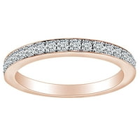 Carat okrugli rez bijeli prirodni dijamantski vječni prsten za vjetar u 14K čvrstih ruža zlatna prstena
