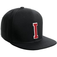 Daxton Classic Snapback Hat Custom A do Z Početna varijantna slova, crni crni šešir bijelo crveno slovo