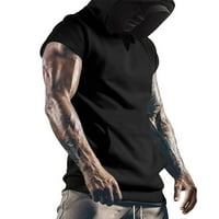 Meška teretana terma na vrhovima sportske majice tanki fitnes mišićni prsluk s kratkim rukavima crni