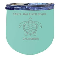 Plaža rijeke Santa Ana California Oz Seafoam Lasersko iskrivljeno izolirano vino od nehrđajućeg čelika