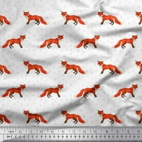 Soimoi Orange Georgette Viscozna tkanina za životinjsku ispis tkanine sa širokim dvorištem