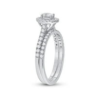 14k bijeli zlatni ovalni dijamant Bridal Wedding Ring Set CTW