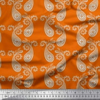 Soimoi narančasto poliestera Crepe tkanina cvjetna i paisley ispis tkanina od dvorišta široko