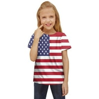 Dječje majice u unise proljeće ljeto moda dnevno kratki rukav vrhovi američke zastave tiskane neovisnosti