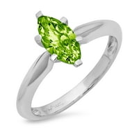 CT Sjajno markize Cleani simulirani dijamant 18k bijeli zlatni pasijans prsten sz 8.5