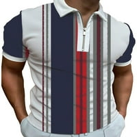 Voguele Muškarci Ljetni vrhovi rever za majice Striped polo majica Tenis Tee Classic Fit bluza Style