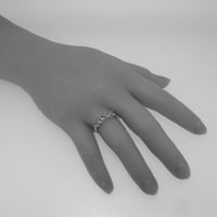 Britanci napravio 14k bijelo zlato prirodno plavo Topaz ženski vječni prsten - Opcije veličine - veličina