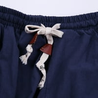 Muške hlače Pamučne posteljine hlače Čvrsti elastični struk Joggers Drop-Crotch casual pantalone za