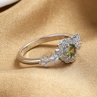 Prstenovi za muškarce Žene Djevojke Moda Izvrsni Olive Green Circon prsten za žene Angažovanje prstenarskih