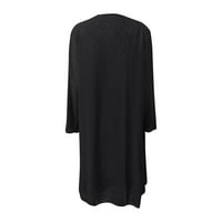 Ljetne haljine Trendy rukava od ispisane labave koljena duljina a-line V-izrez haljina crna 2xl