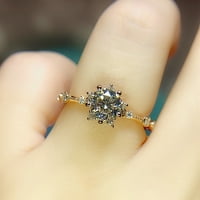Lroplie prstenovi za žene djevojke Micro inlaid cirkon snježne pahulje otvoreni luksuzni pokloni zvona nakita