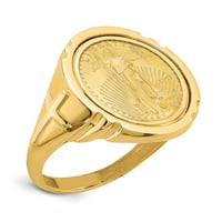 14k žuto zlato 1 10Ae polirani prsten od novčića w kovanica