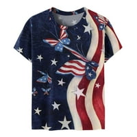 Ženske košulje za zastave Trendne zvijezde Stripes Patriotska majica za majicu majice