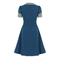 Ženska haljina cethrio za ljeto - modni ležerni temperament Elegantni šivanje kontrastna četverokutna